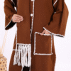 Knitted Scarf Cardigan 12156 Tan - Image 5