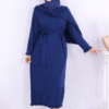 Epaulette Ruffle Knit Dress on the Shoulder 17030 Brown - Image 12
