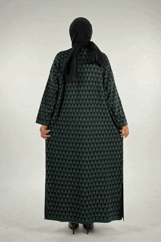 Alternative view of ⚡ Open Abaya – Drop Pattern Knitwear Cardigan|18321