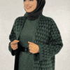 ⚡ Open Abaya – Drop Pattern Knitwear Cardigan|18321 - Image 4
