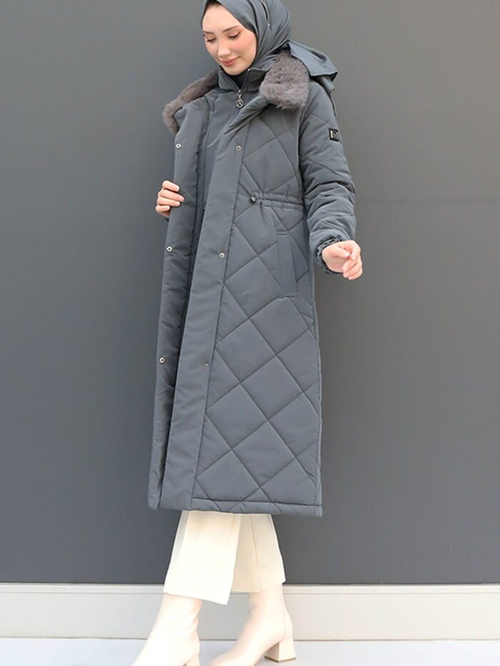 Alternative view of Puffer Anorak Jacket Dark Gray