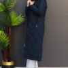 Mine Quilted Coat Navy Blue - Image 2