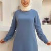 Crew Neck Long Tunic|With Sleeve Cuffs Buttons|2649 - Image 8