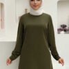 Crew Neck Long Tunic|With Sleeve Cuffs Buttons|2649 - Image 7