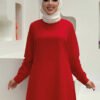 Crew Neck Long Tunic|With Sleeve Cuffs Buttons|2649 - Image 9