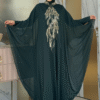 Sequin Embroidered Chiffon Cape Dress Evening Suit 3774 Purple - Image 11