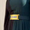 Luxury Evening Dress Gold|Two-Tone Chiffon Gown with Embroidered Belt|3806 - Image 3