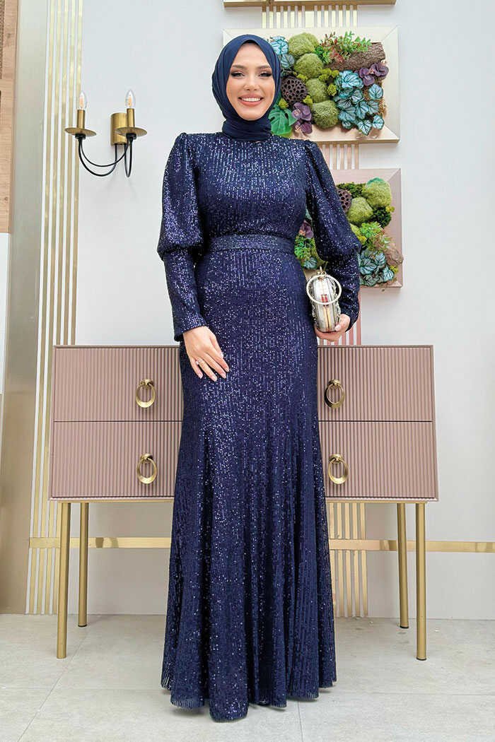 Sequin Fishtail Evening Dress with Belt Accessory 3858 Stone 6 Sequin Fishtail Evening Dress with Belt Accessory 3858 Stone - Image 6