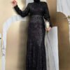 Sequin Fishtail Evening Dress with Belt Accessory 3858 Stone 16 Sequin Fishtail Evening Dress with Belt Accessory 3858 Stone - Image 7