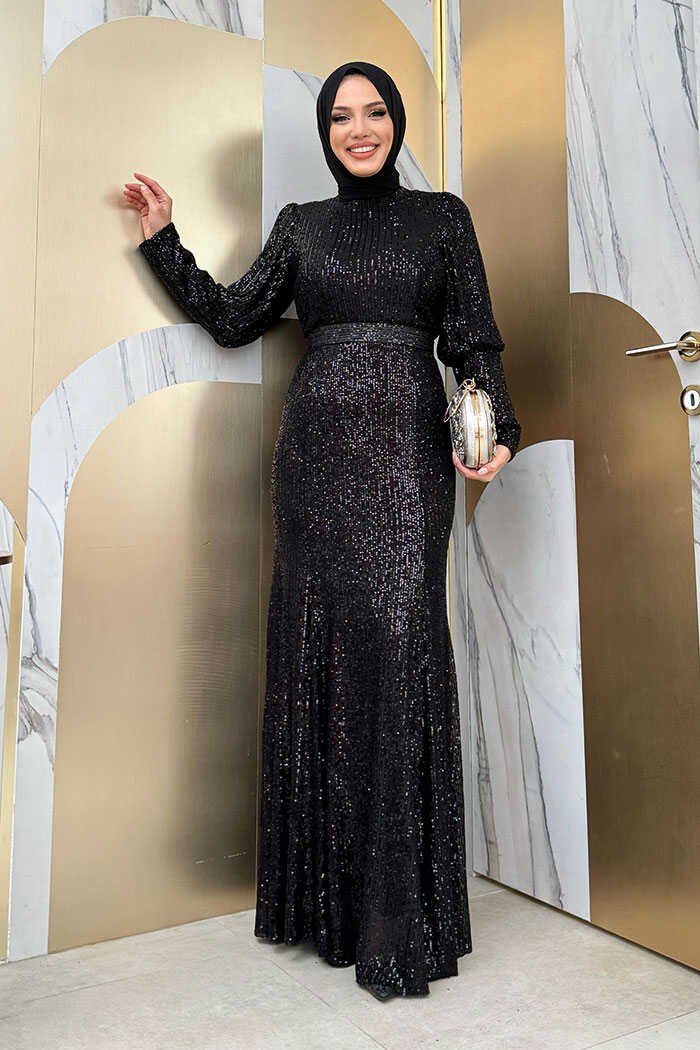 Sequin Fishtail Evening Dress with Belt Accessory 3858 Stone 7 Sequin Fishtail Evening Dress with Belt Accessory 3858 Stone - Image 7