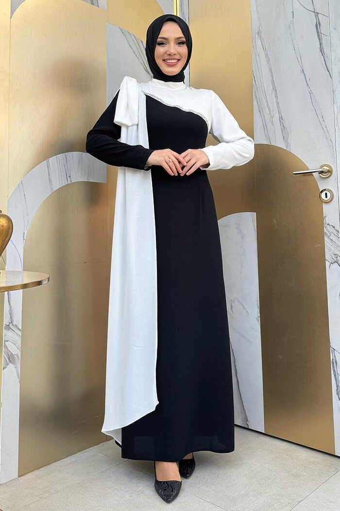 One Shoulder Bow Epaulette Two-Tone Dress 3862 Emerald 7 One Shoulder Bow Epaulette Two-Tone Dress 3862 Emerald - Image 7