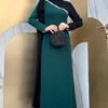 3862 omuz detay cift renk elbise zumrut tesettur abiye bym fashion 45268 95 B 13