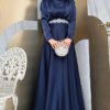 Satin Evening Dress with Stone Belt Accessories 3863 Stone 14 Satin Evening Dress with Stone Belt Accessories 3863 Stone - Image 5
