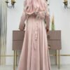 Satin Evening Dress with Stone Belt Accessories 3863 Stone 13 Satin Evening Dress with Stone Belt Accessories 3863 Stone - Image 4