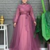 Glamorous Evening Dress Women Tulle Gown with Belted Waist|3964 19 Glamorous Evening Dress Women Tulle Gown with Belted Waist|3964 - Image 9
