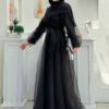 Glamorous Evening Dress Women Tulle Gown with Belted Waist|3964 13 Glamorous Evening Dress Women Tulle Gown with Belted Waist|3964 - Image 3