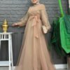 Glamorous Evening Dress Women Tulle Gown with Belted Waist|3964 20 Glamorous Evening Dress Women Tulle Gown with Belted Waist|3964 - Image 10