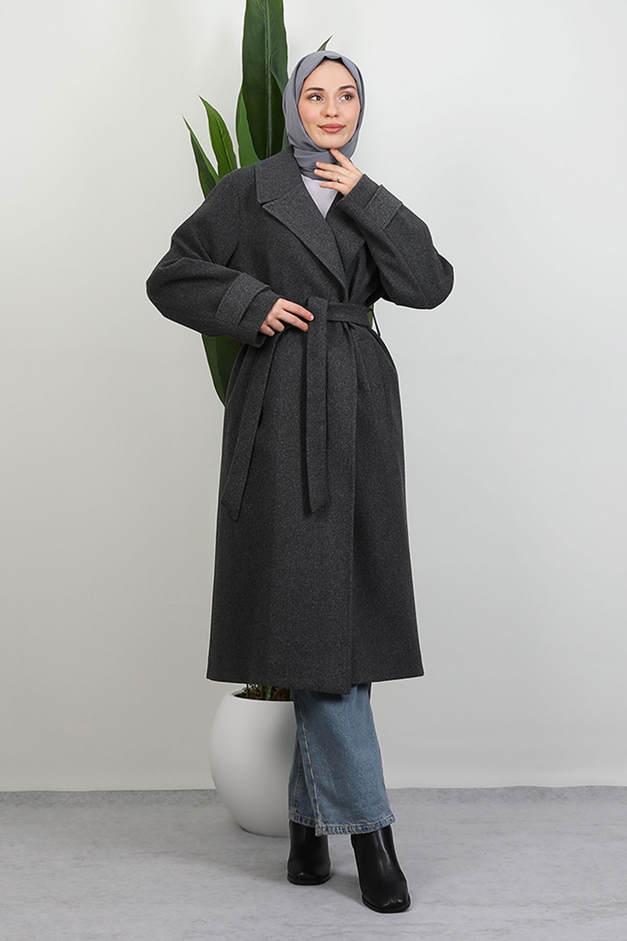 Aleda Cashmere Coat Dark Gray