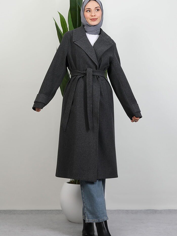 Alternative view of Aleda Cashmere Coat Dark Gray