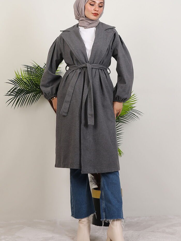 Alternative view of Asuman Cashmere Coat Dark Gray