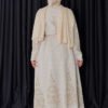 Waist Belted Patterned Knit Dress 18304 Stone - Image 2