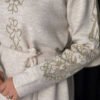 Waist Belted Patterned Knit Dress 18304 Stone - Image 4