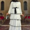 Stunning Wide Belted Dress|Luxury Layered Dubai Silk Design| 6029 - Image 2