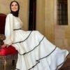 Stunning Wide Belted Dress|Luxury Layered Dubai Silk Design| 6029 - Image 3