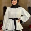 Stunning Wide Belted Dress|Luxury Layered Dubai Silk Design| 6029 - Image 4