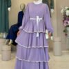 Stunning Wide Belted Dress|Luxury Layered Dubai Silk Design| 6029 - Image 6