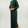 Elastic Waist Glittery Knit Dress 18322 Emerald - Image 3