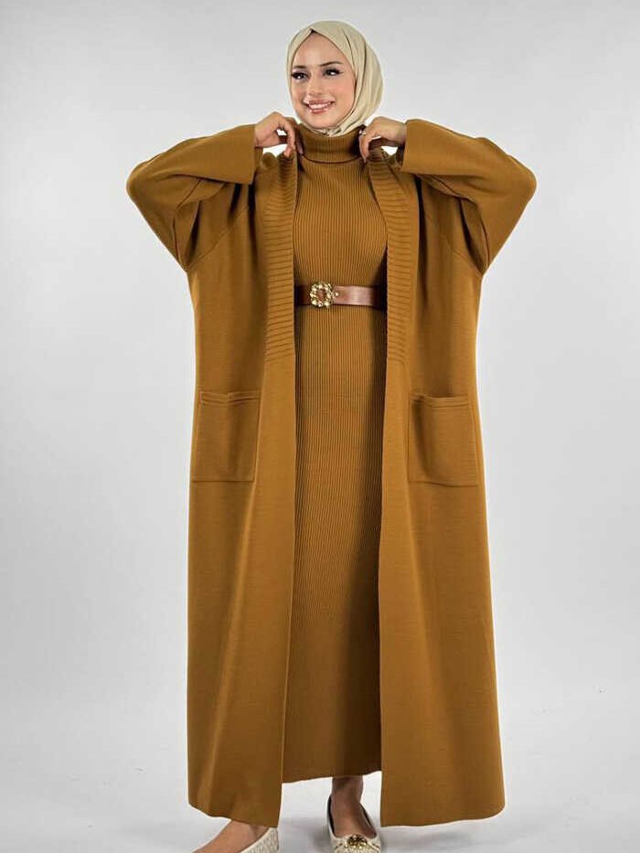 Pocket Detailed Knitwear Cardigan 18313 Tan