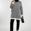 Patterned Crew Neck Tunic 18326 Black - Image 6