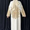 Premium Open Abaya UK|Patterned Zippered Knitwear Cardigan|18320 - Image 2