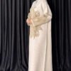 Premium Open Abaya UK|Patterned Zippered Knitwear Cardigan|18320 - Image 3