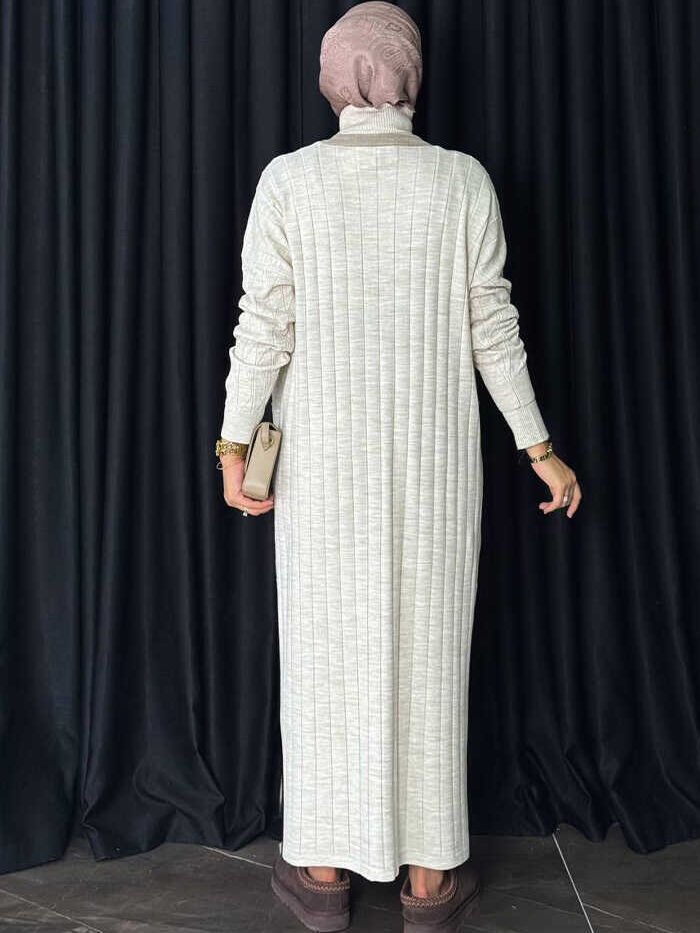 Alternative view of Patterned Knitwear Cardigan 18207 Stone