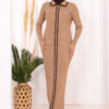 Button Detailed Pocket-Look Knitwear Tight Dress 23312 Stone - Image 9