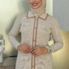 Button Detailed Pocket-Look Knitwear Tight Dress 23312 Stone - Image 8