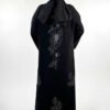Buttoned Floral Patterned Knitwear Cardigan 18310 Black-Silver - Image 2