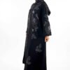 Buttoned Floral Patterned Knitwear Cardigan 18310 Black-Silver - Image 3
