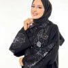 Buttoned Floral Patterned Knitwear Cardigan 18310 Black-Silver - Image 4