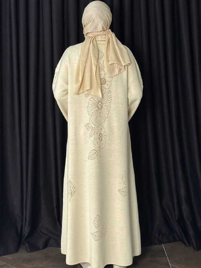 Alternative view of Supreme Turkey Abaya|Buttoned Glitter Floral Knit Cardigan|18310