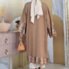 Ethnic Patterned Pocket Knitwear Cardigan 12003 Mink - Image 6