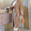 Ethnic Patterned Pocket Knitwear Cardigan 12003 Mink - Image 7