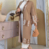 Ethnic Patterned Pocket Knitwear Cardigan 12003 Mink - Image 3
