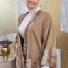 Ethnic Patterned Pocket Knitwear Cardigan 12003 Mink - Image 4