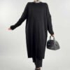 firfir kol triko tunik 18305 siyah triko tunik bym fashion 58959 11 B