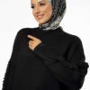 Ruffle Sleeve Knit Tunic 18305 Black - Image 4