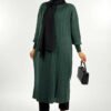 Corduroy Knit Tunic 18302 Emerald 20 fitili triko tunik 18302 zumrut triko tunik bym fashion 58911 11 B