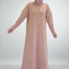 Bow Patterned Knit Dress 18208 Stone - Image 5